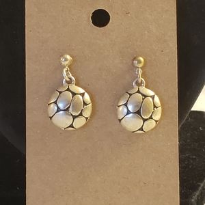 💐6/25 sliver toned dangle black outline circle